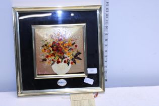 A framed original art work by Juan Marianne with COA 36x36cm