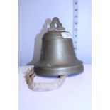 A antique heavy brass bell