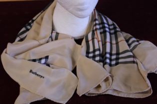 A vintage Burberry silk scarf