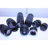 A selection of 35mm camera lenses