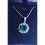 A 925 green stone Pendant and 925 chain