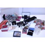 A large assortment of assorted costume jewellery.