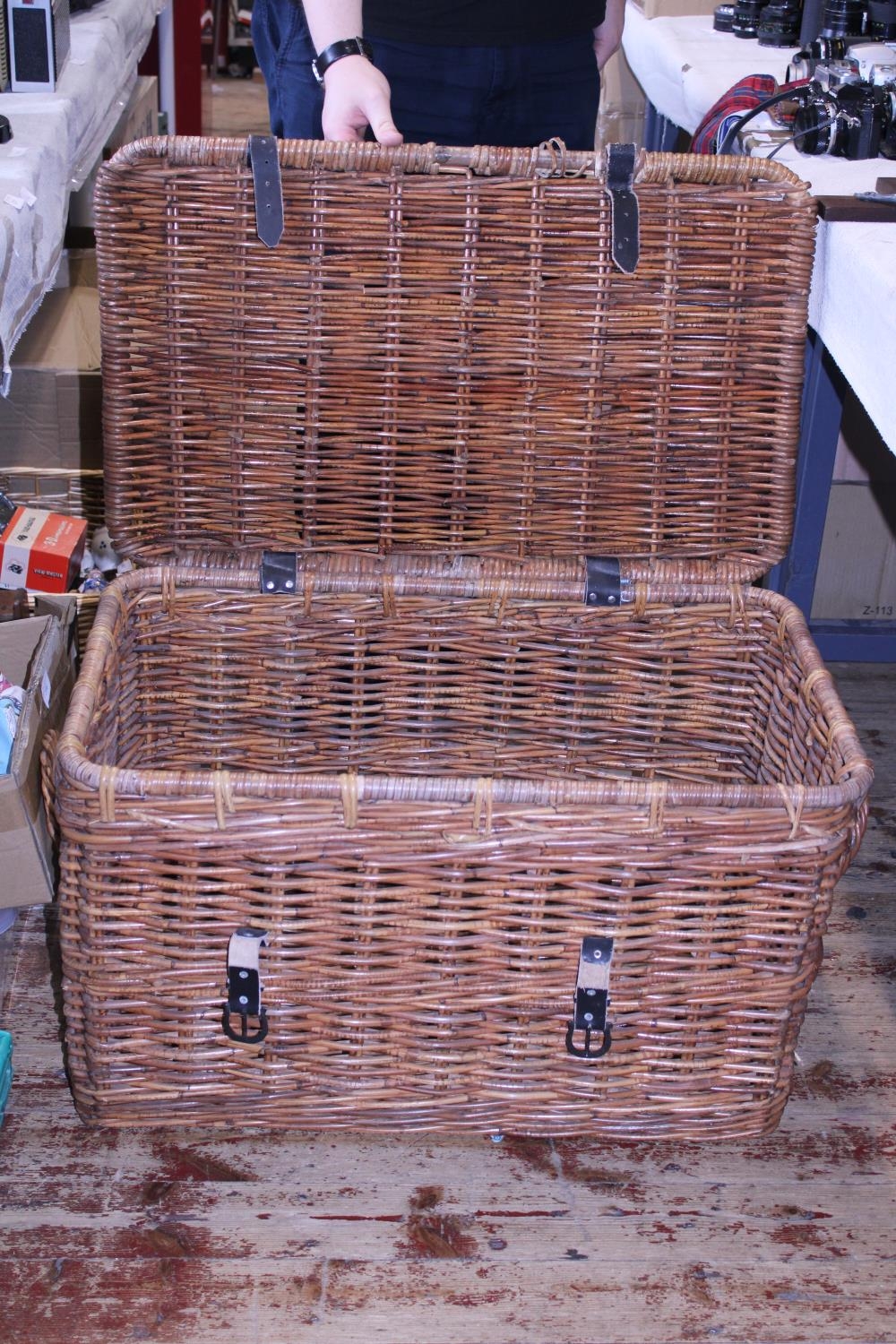 A large wicker work hamper. No postage