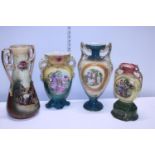 Four assorted early 20th century ceramic vases a/f. Shipping unavailable