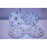 Three Royal Stafford bone china plates 'Violets - Pompadour' and one Minton plate