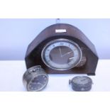 Three vintage timepieces including a Jaeger Paris 8 day car clock