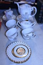 A Oriental themed tea service and other. Shipping unavailable