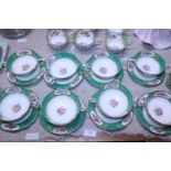 Eight Paragon bone china soup bowls and saucers