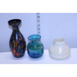 Two pieces of art glass including Mdina and a Royal Doulton lustre bowl