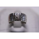 A 9ct White Gold band ring 3.67g. Size L