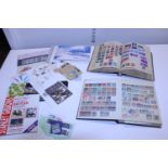 Two vintage stamp albums and a selection of First Day Covers