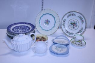 A selection of assorted collectable ceramics including a hand painted Royal Doulton cup and saucer