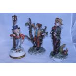 Three assorted Capodimonte figures