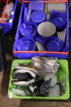 A job lot of assorted fishing related boxes and other including two vintage fishing reels