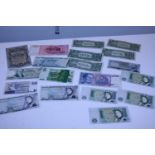 A selection of World and English bank notes