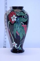 A large tube lined vase by Anne Rowe for the Country Craft collection. 30cm tall.