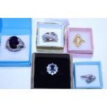 A selection of costume jewellery dress rings