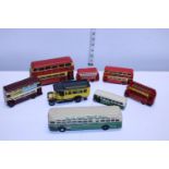 A selection of assorted die-cast bus models etc