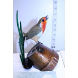 A limited edition artists proof Tim Cotterill (The Frogman) enamelled bronze with COA 'Robin' 35/45