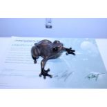 A limited edition Tim Cotterill (The Frogman) enamelled bronze with COA 'Truffle' 68/250 9cm toe