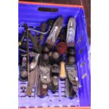 A box of vintage woodworking tools etc. No shipping.