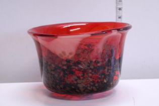 A large heavy Art Glass bowl in the style of Monart