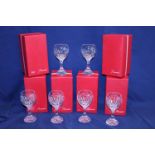 Six boxed Baccarat Massena wine glasses 16.5cm tall