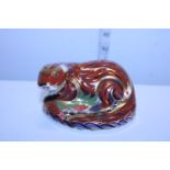 A boxed Royal Crown Derby paperweight with gold stopper, Otter 1436