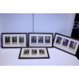 Four sets of three framed WW1 period postcards