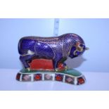 A boxed Royal Crown Derby paperweight with gold stopper, Bull