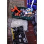 A box of assorted tools & accessories etc. No shipping.