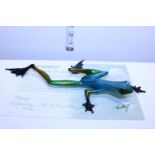 A limited edition Tim Cotterill (The Frogman) enamelled bronze with COA 'Tango' 314/500 28cm toe