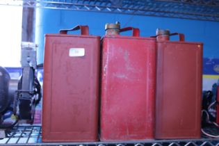Three vintage fuel /petrol cans. No shipping.