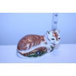 A limited edition boxed Royal Crown Derby paperweight with gold stopper & COA, Leicestershire Fox