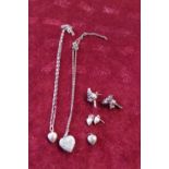 A selection of 925 silver items including earrings