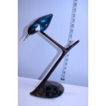 A limited edition Tim Cotterill (The Frogman) enamelled bronze with COA 'Kingfisher' 75/200 H=33cm