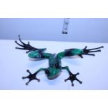 A limited edition Tim Cotterill (The Frogman) enamelled bronze with COA 'Thinker' 817/5000 L=30cm