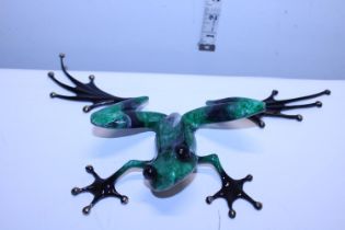 A limited edition Tim Cotterill (The Frogman) enamelled bronze with COA 'Thinker' 817/5000 L=30cm