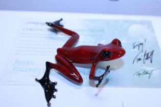 A limited edition Tim Cotterill (The Frogman) enamelled bronze with COA 'Romeo' 1412/2000 15cm toe