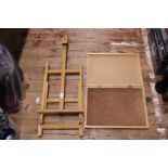 A wooden easel and artists box. No shipping.
