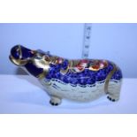 A boxed limited edition Royal Crown Derby paperweight with stopper and COA, Hippopotamus 1562/2500