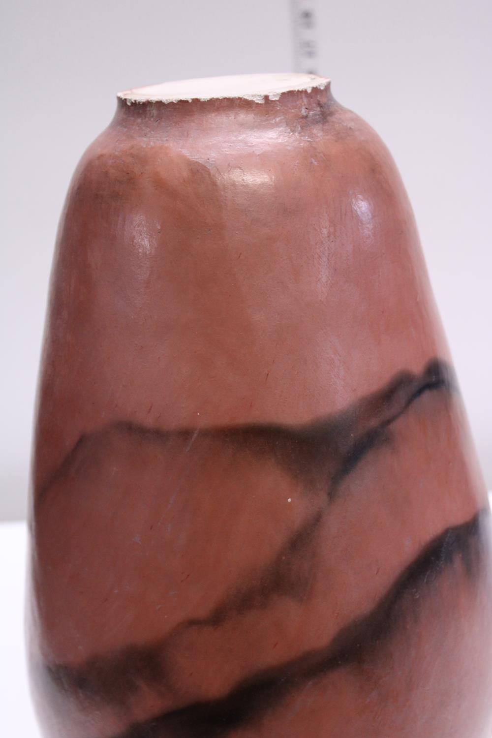 A large art pottery brown glazed vase. 55cm tall 18cm diameter at rim No shipping. - Image 3 of 4