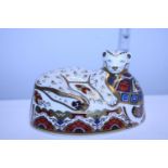 A boxed limited edition Royal Crown Derby paperweight with gold stopper & COA, Lion Cub 57/1500