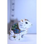 A Royal Crown Derby paperweight, Hamster with gold stopper