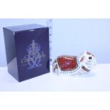 A Royal Crown Derby boxed paperweight, a guinea pig with gold stopper