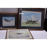 Three assorted WW2 aircraft prints. Shipping unavailable