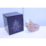 A Royal Crown Derby boxed paperweight, Walrus with silver stopper