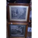 Two antique framed hunting related lithographic prints