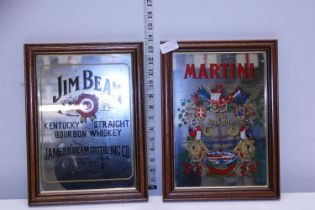 Two small alcohol related advertising mirrors. Shipping unavailable