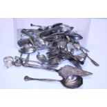 A job lot of assorted silver plated flat ware
